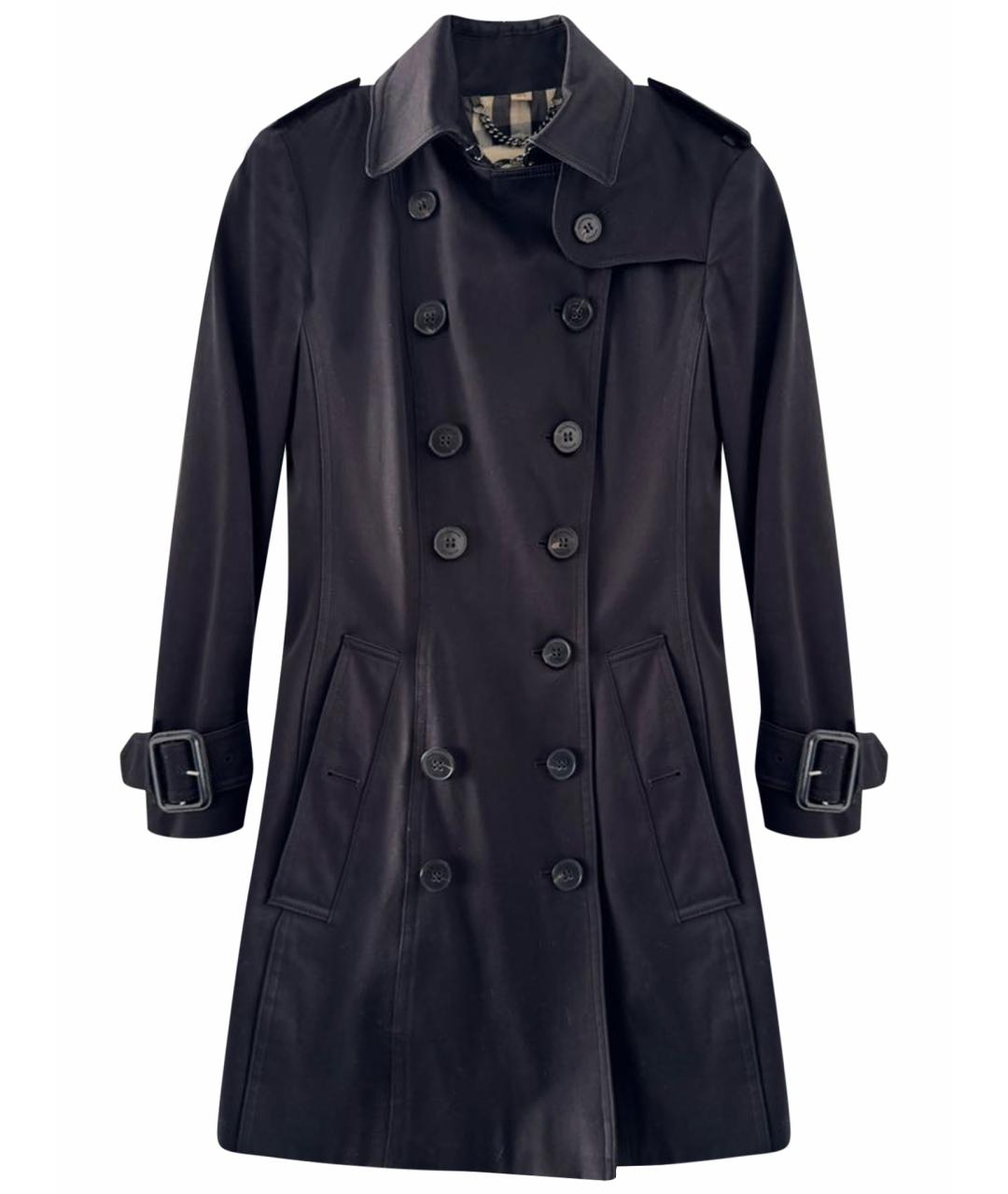 BURBERRY Черный хлопковый тренч/плащ, фото 1