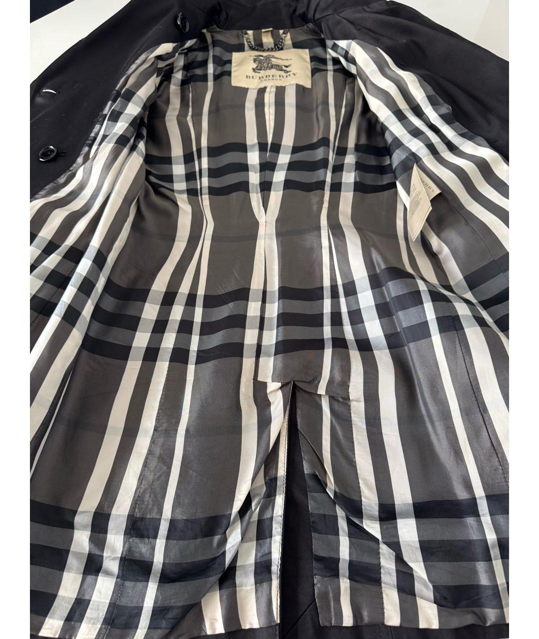 BURBERRY Черный хлопковый тренч/плащ, фото 5