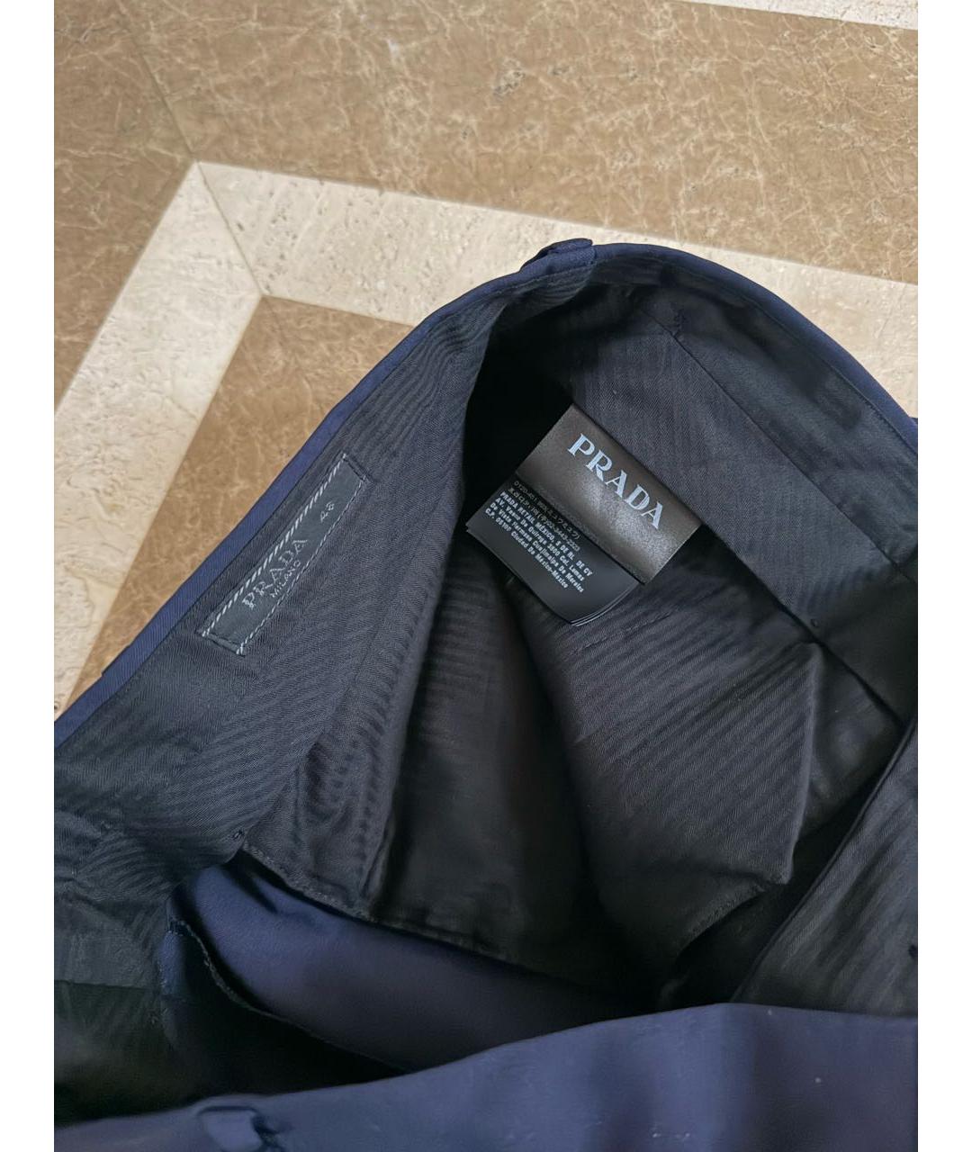 PRADA Темно-синие классические брюки, фото 2