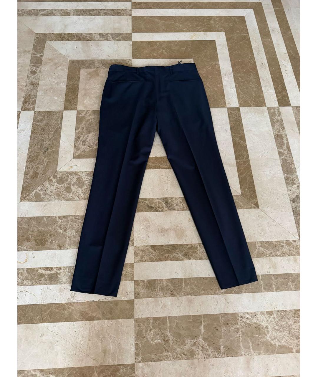 PRADA Темно-синие классические брюки, фото 4