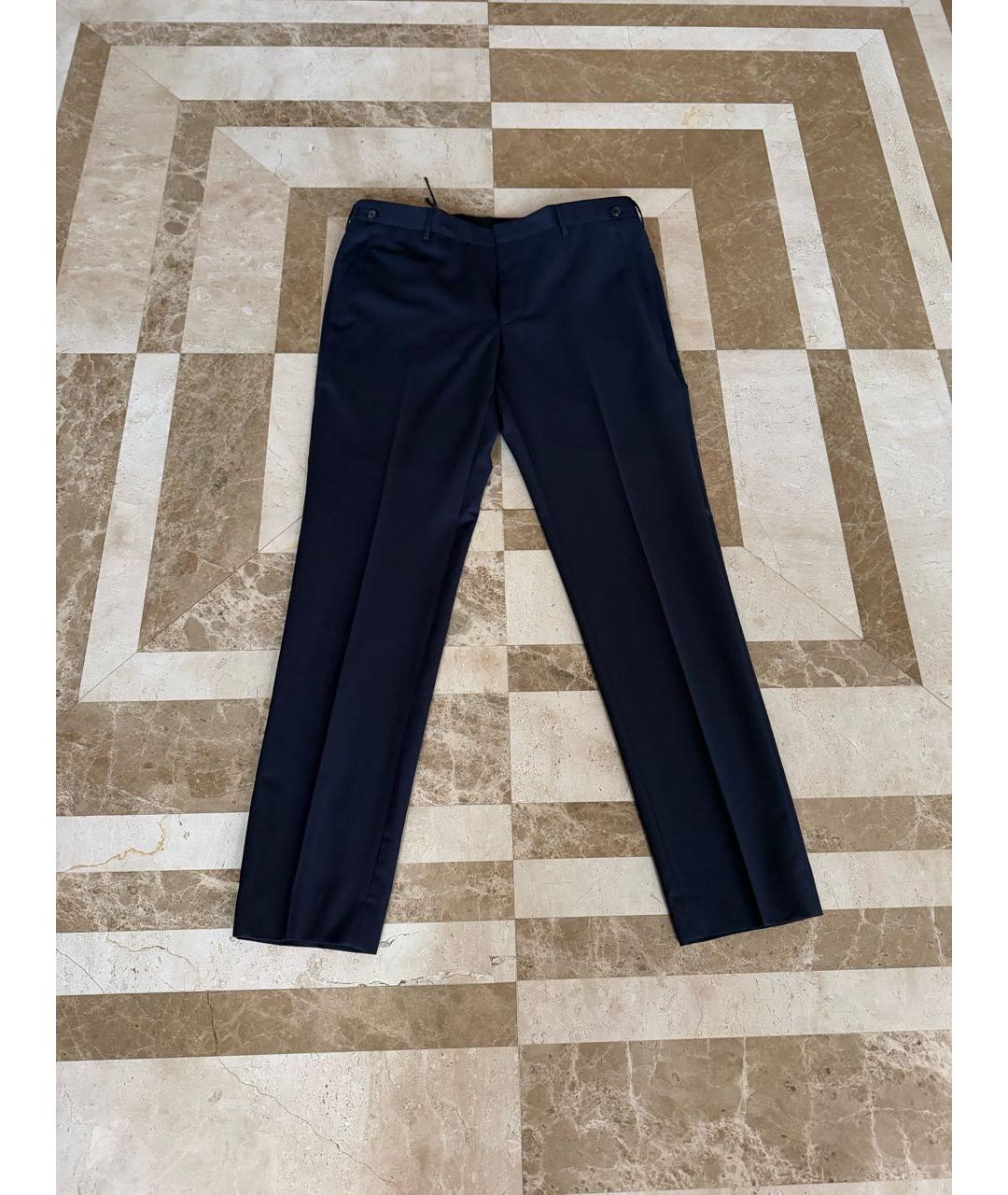 PRADA Темно-синие классические брюки, фото 5