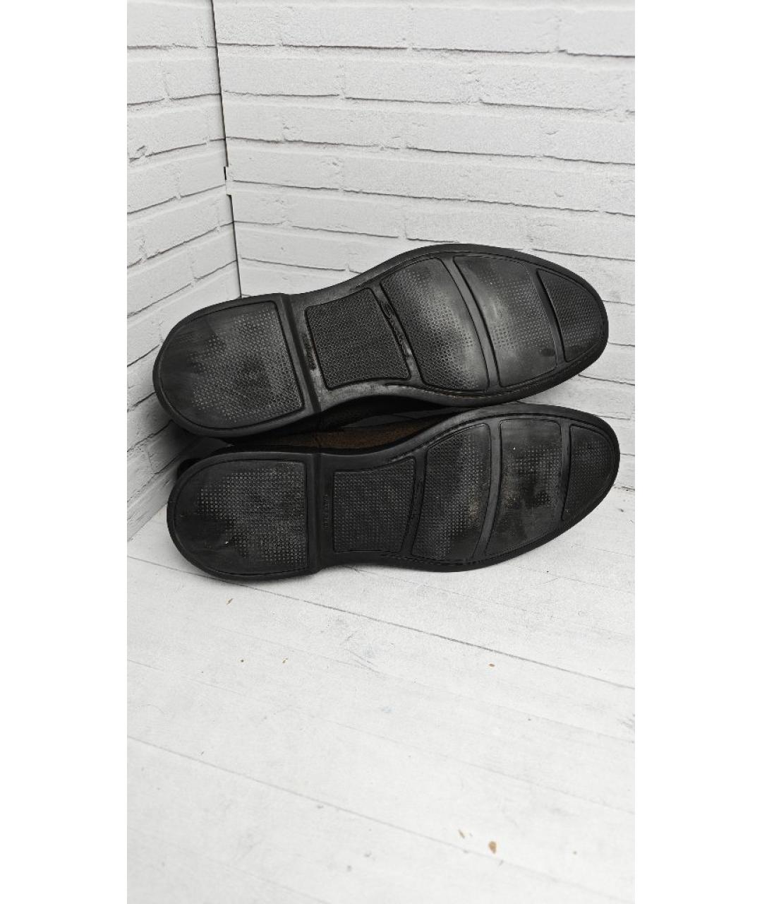 SANTONI Коричневые замшевые высокие ботинки, фото 6