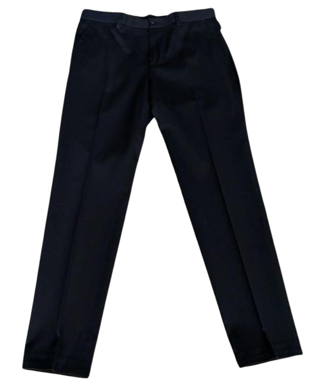 DOLCE&GABBANA Темно-синие хлопковые классические брюки, фото 1