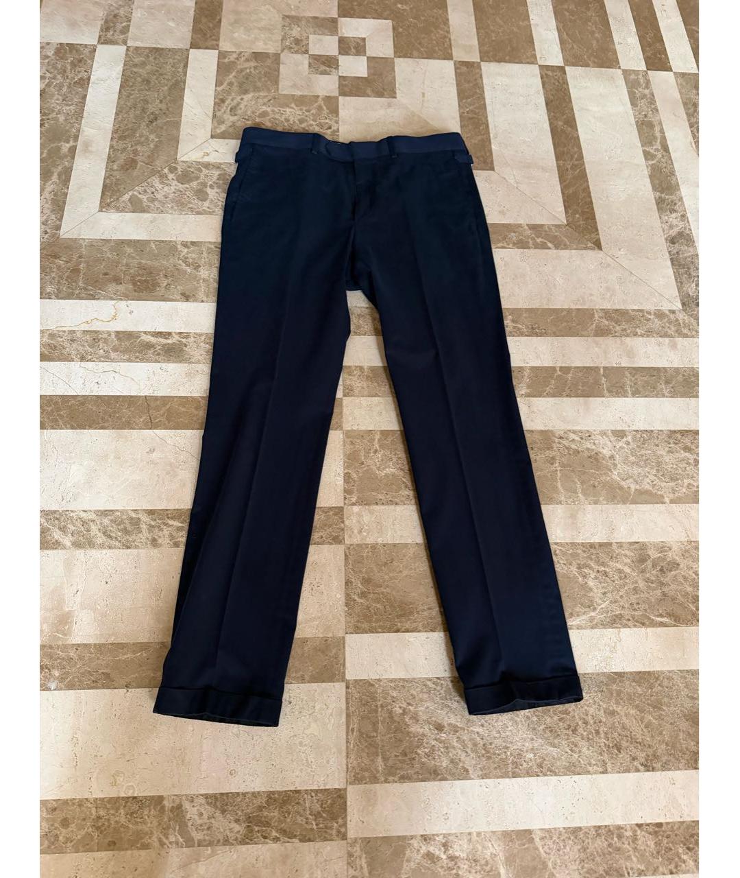 LOUIS VUITTON Темно-синие классические брюки, фото 4