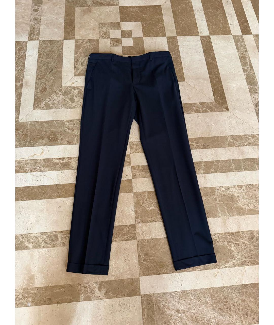 PRADA Темно-синие классические брюки, фото 5