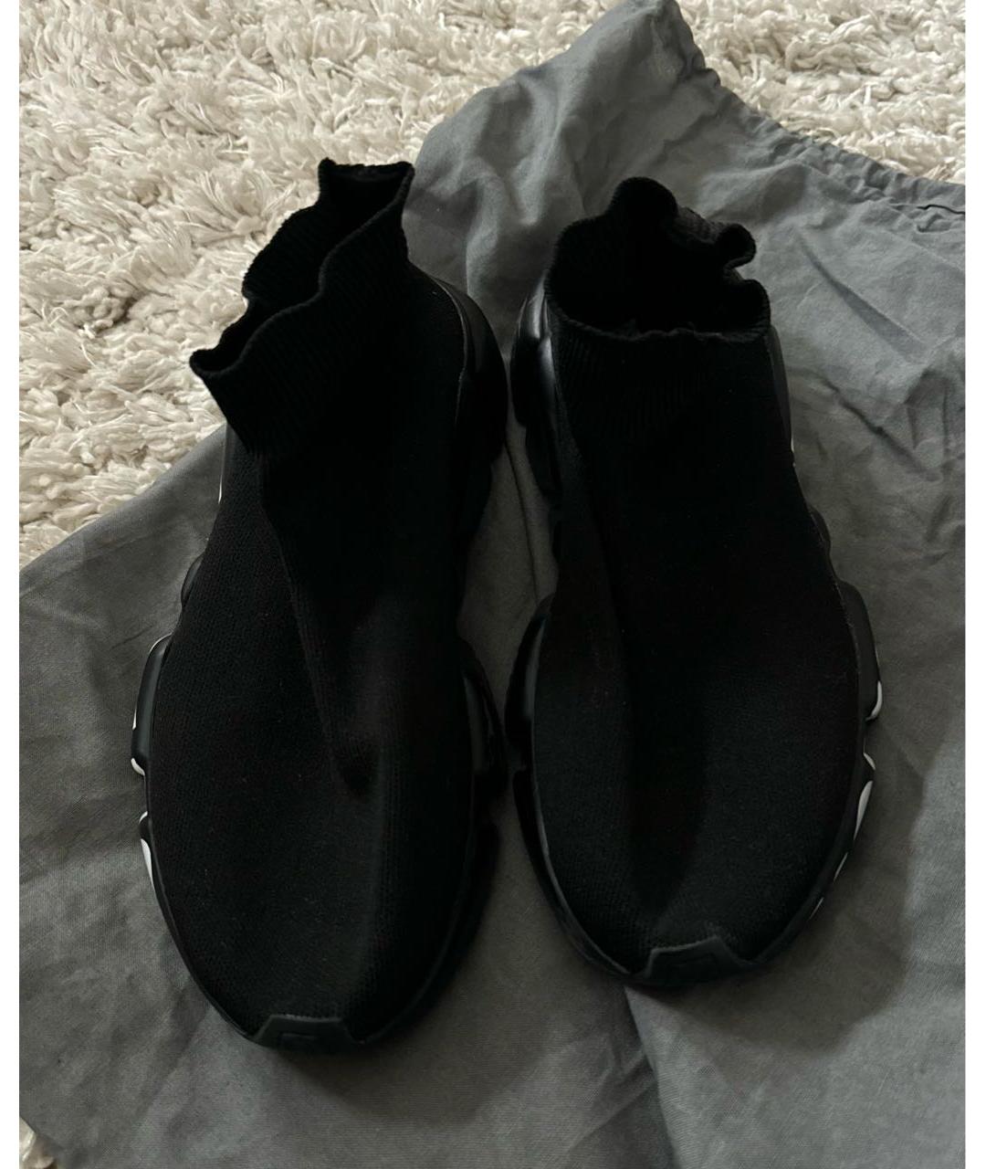 BALENCIAGA Черные текстильные кроссовки, фото 2