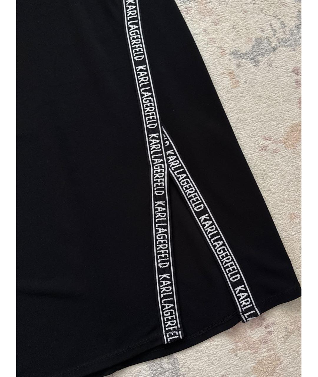 KARL LAGERFELD Черное вискозное повседневное платье, фото 4