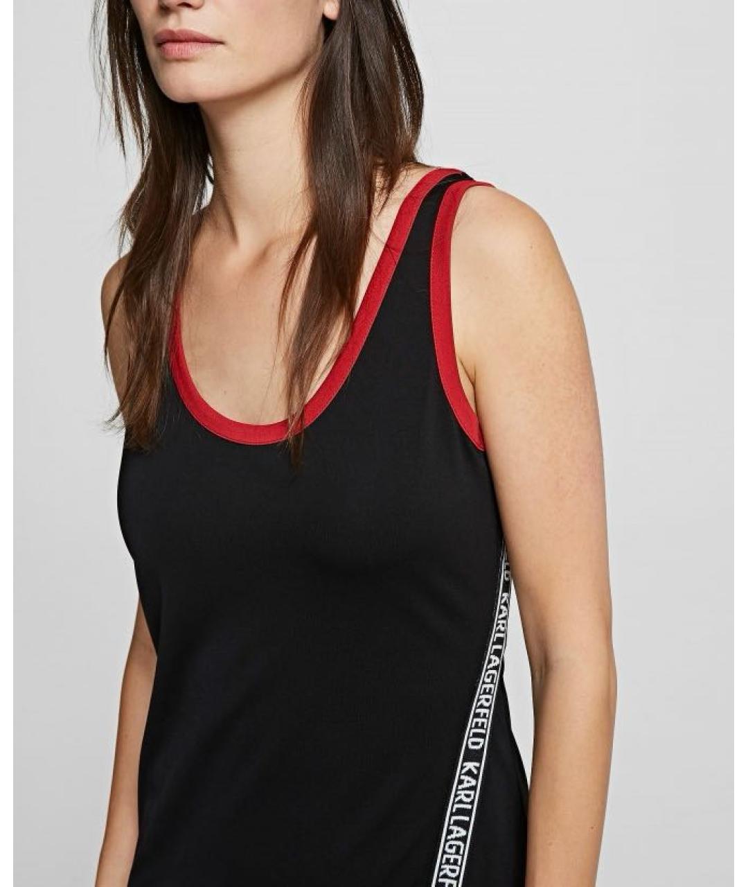 KARL LAGERFELD Черное вискозное повседневное платье, фото 7