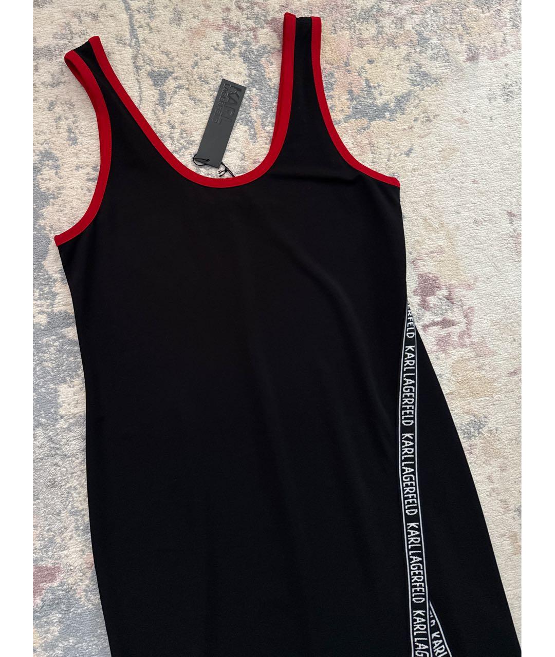 KARL LAGERFELD Черное вискозное повседневное платье, фото 3