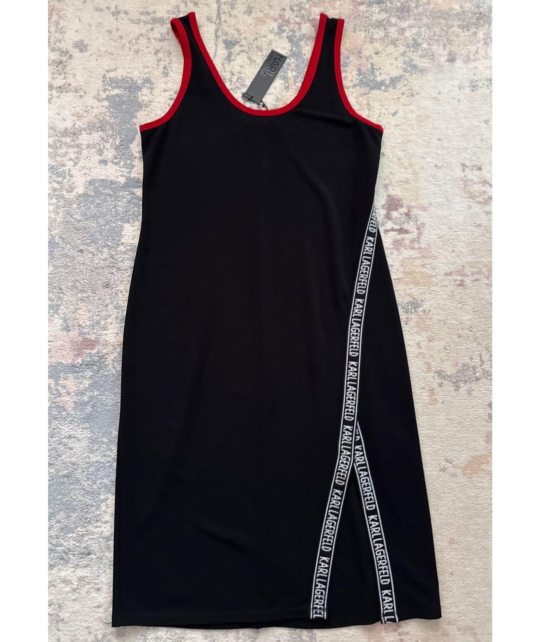 KARL LAGERFELD Черное вискозное повседневное платье, фото 2