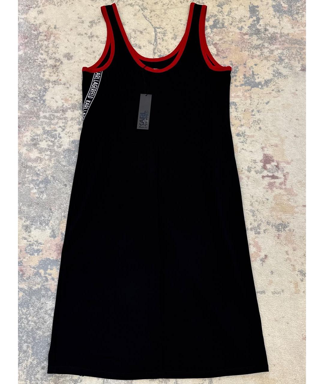KARL LAGERFELD Черное вискозное повседневное платье, фото 5