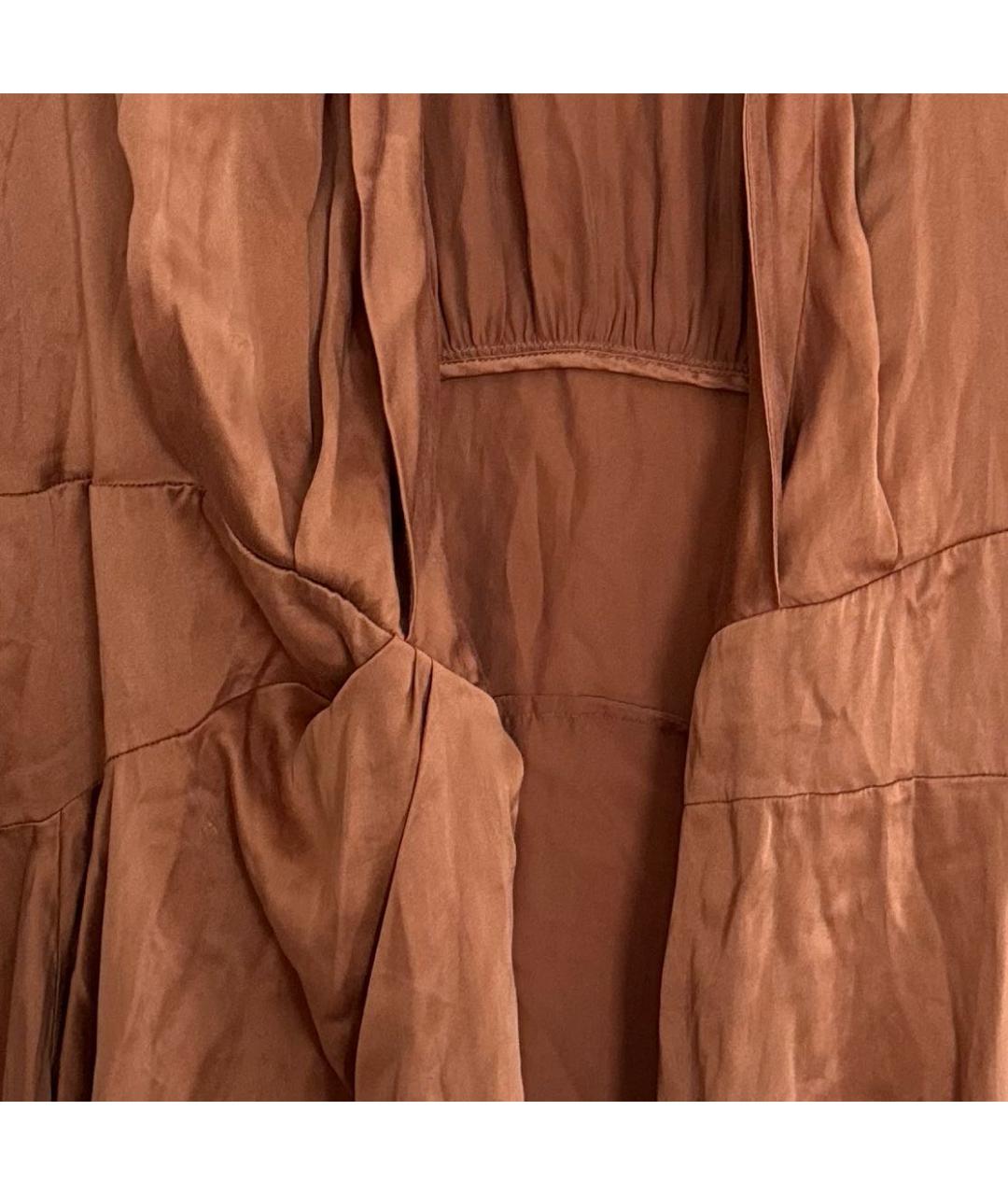 ZIMMERMANN Коричневое шелковое повседневное платье, фото 4