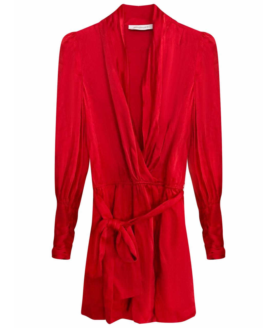 ZIMMERMANN Красный шелковый комбинезон, фото 1