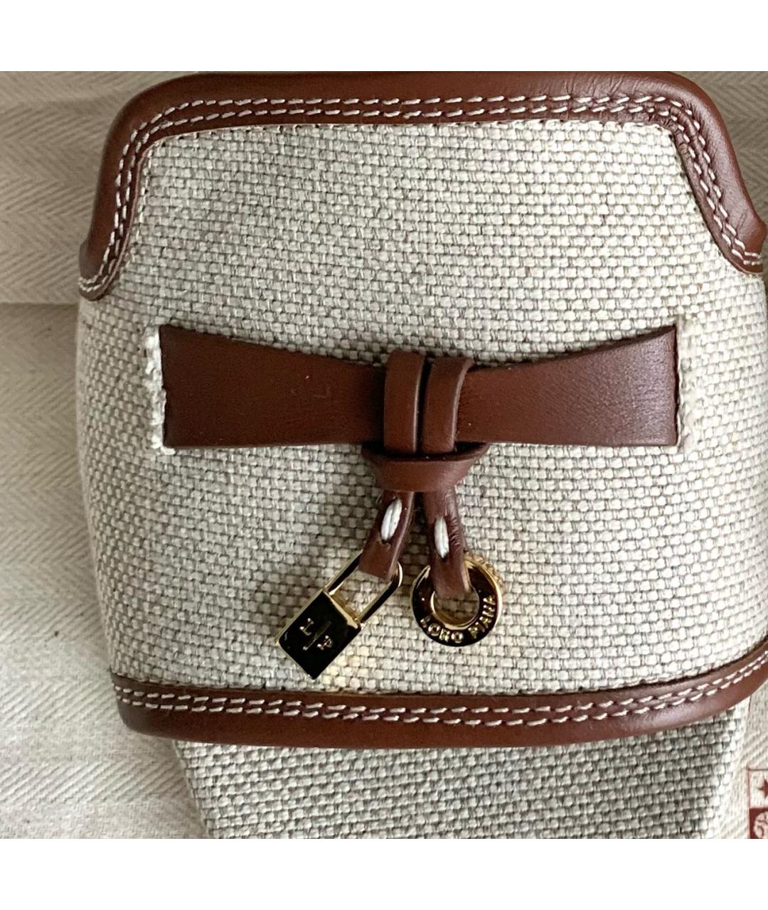 LORO PIANA Бежевые текстильные шлепанцы, фото 7