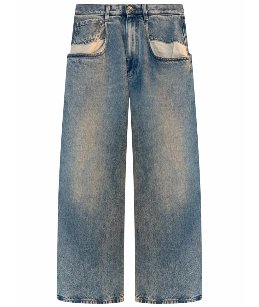 MAISON MARGIELA Голубые хлопковые прямые джинсы, фото 1