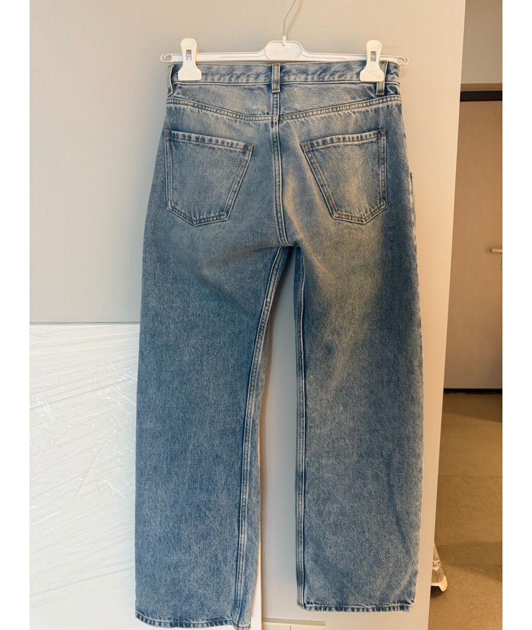 MAISON MARGIELA Голубые хлопковые прямые джинсы, фото 2
