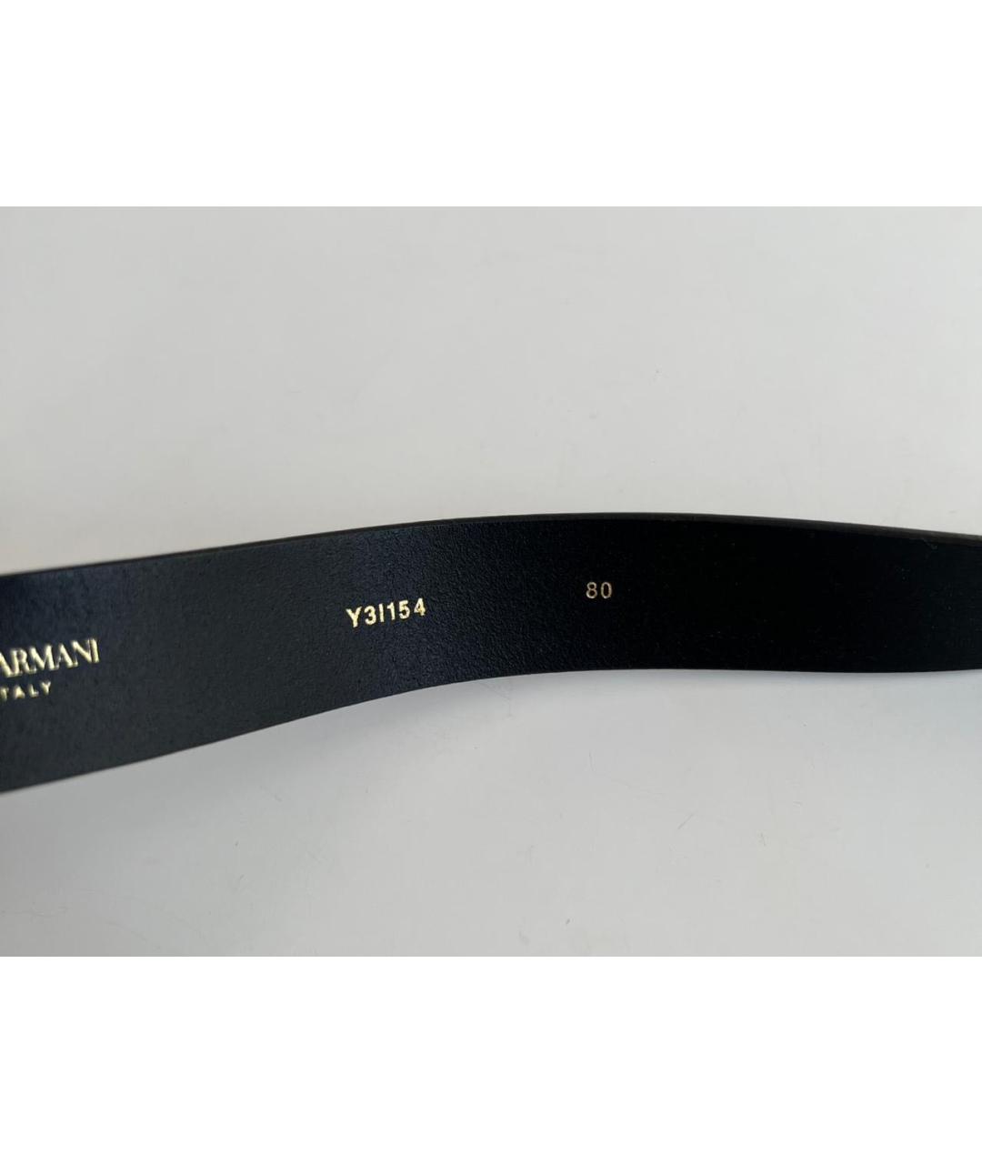 EMPORIO ARMANI Черный кожаный ремень, фото 6