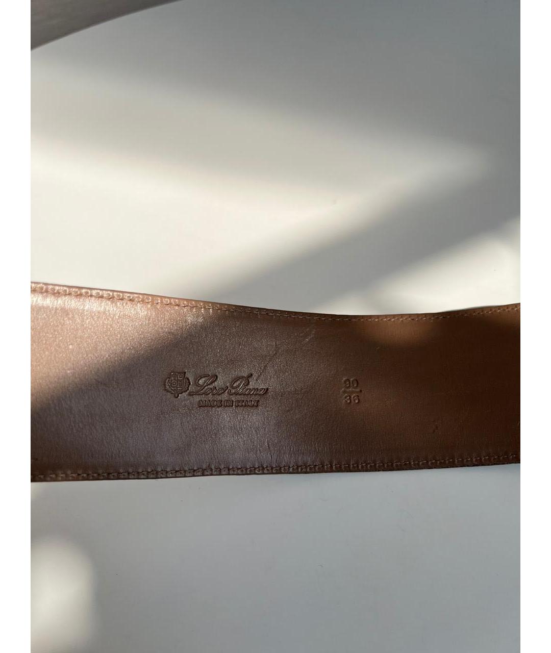 LORO PIANA Коричневый кожаный ремень, фото 7
