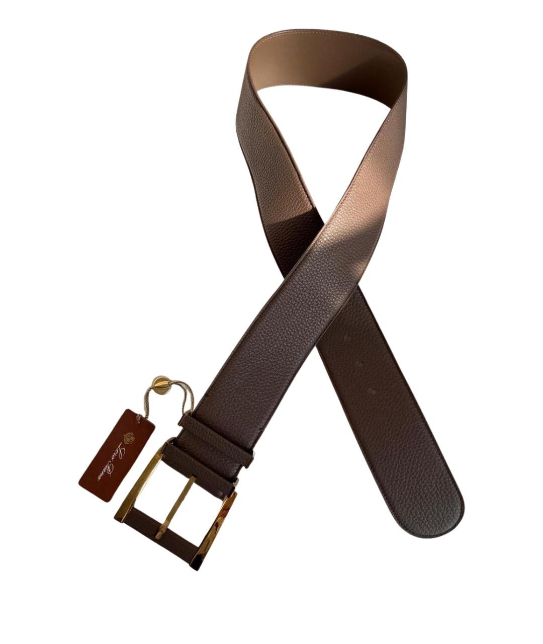 LORO PIANA Коричневый кожаный ремень, фото 1