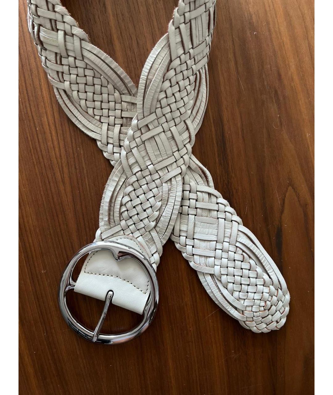 RALPH LAUREN Белый кожаный ремень, фото 2