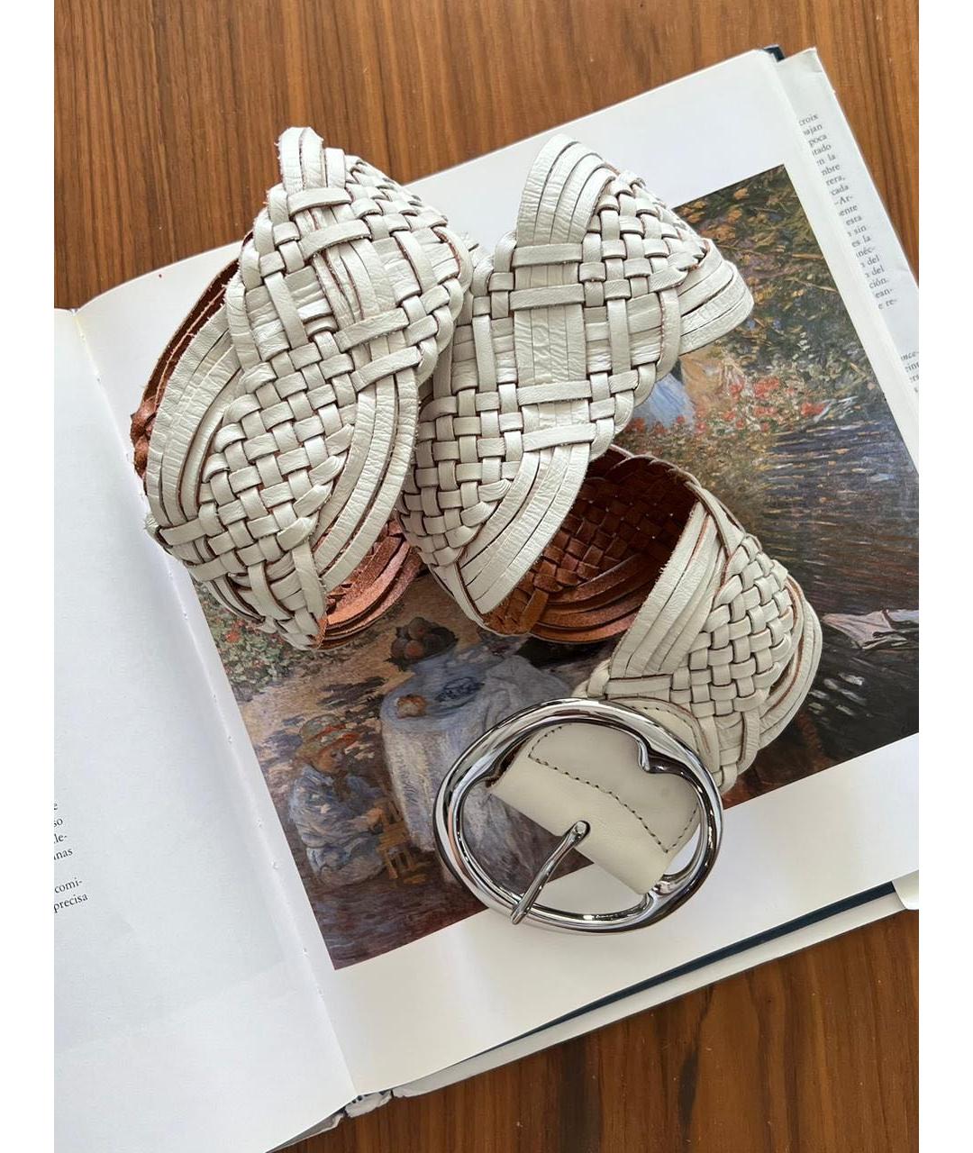 RALPH LAUREN Белый кожаный ремень, фото 9