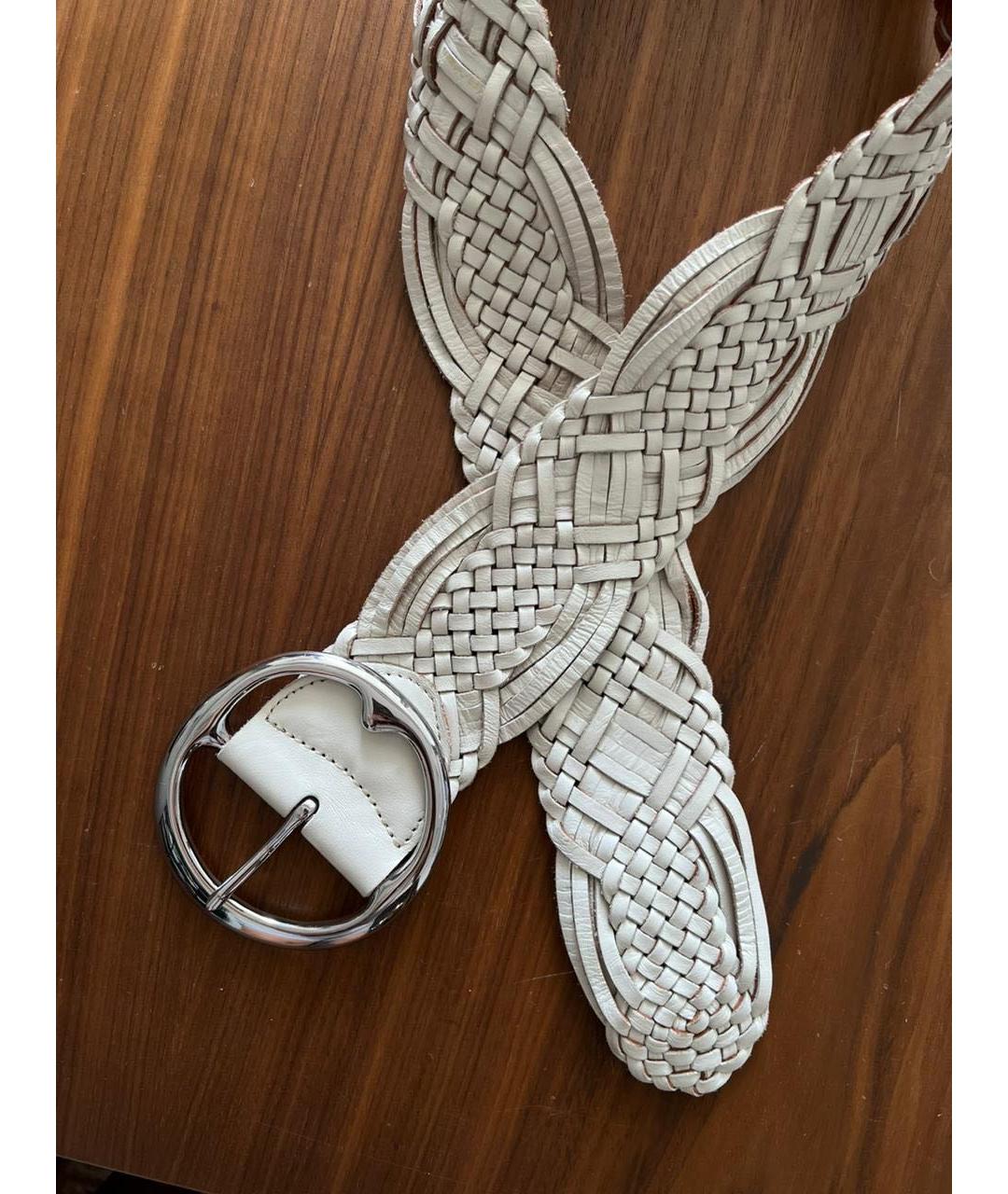 RALPH LAUREN Белый кожаный ремень, фото 8