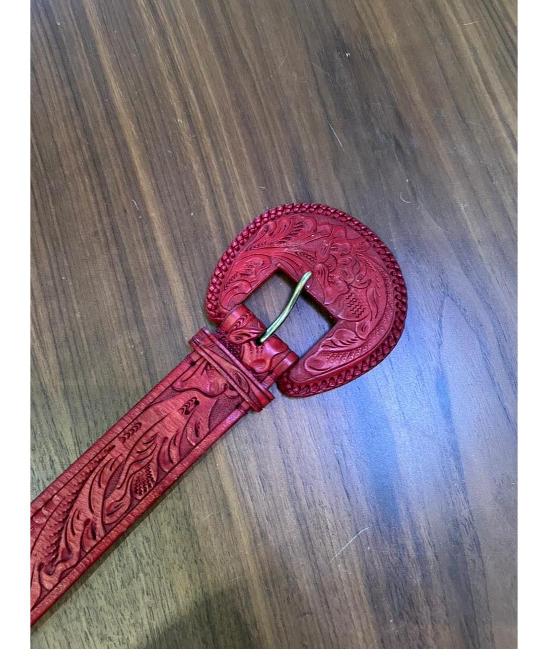 RALPH LAUREN Красный кожаный ремень, фото 7