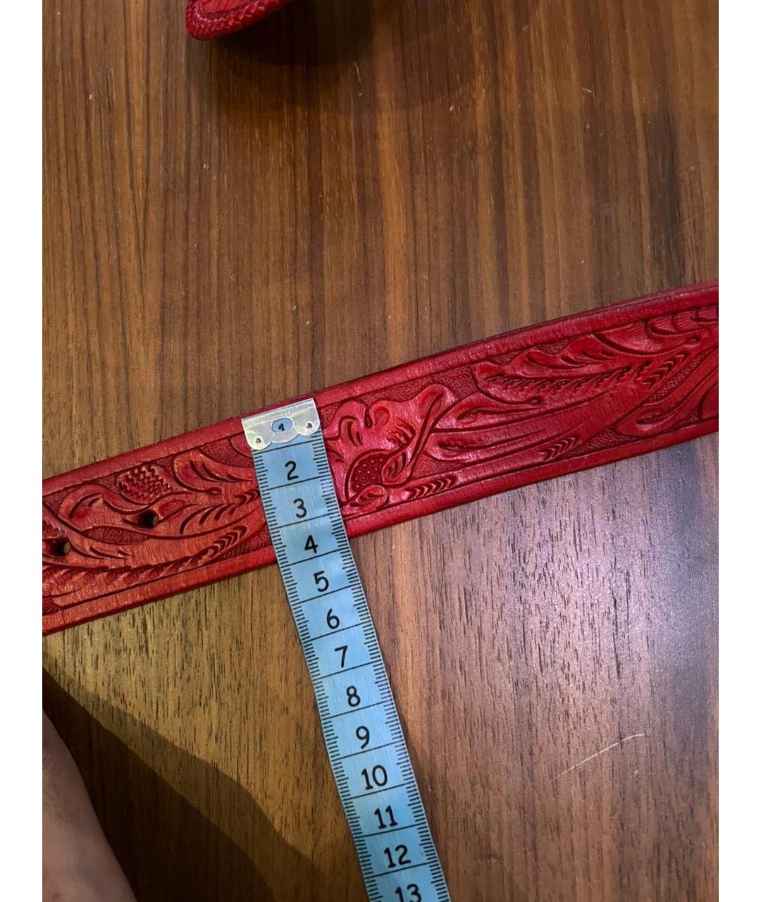 RALPH LAUREN Красный кожаный ремень, фото 6