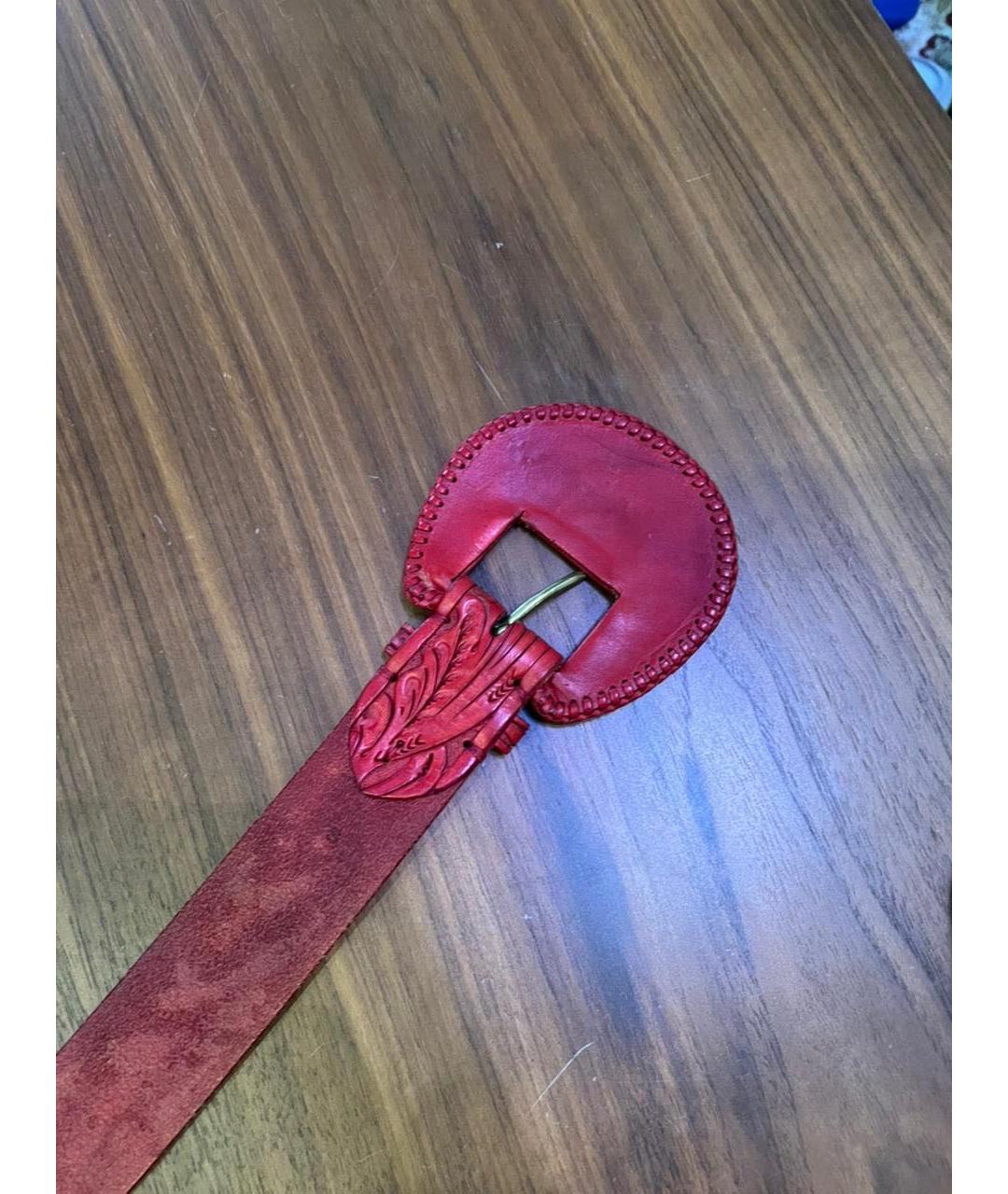 RALPH LAUREN Красный кожаный ремень, фото 8