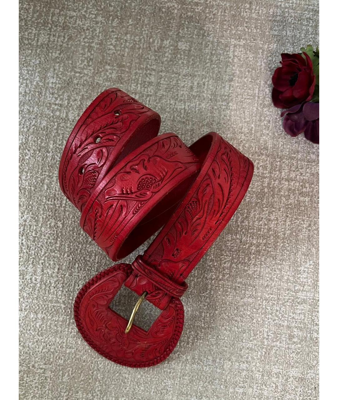 RALPH LAUREN Красный кожаный ремень, фото 9