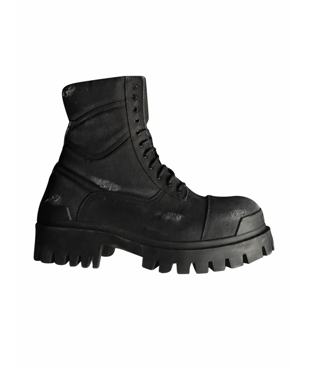 BALENCIAGA Черные замшевые высокие ботинки, фото 1