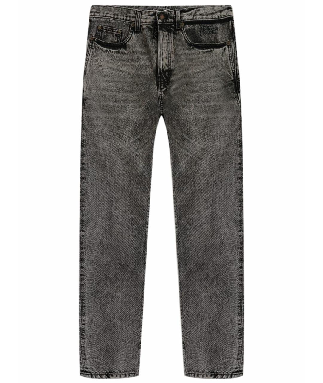 SAINT LAURENT Серые хлопковые прямые джинсы, фото 1