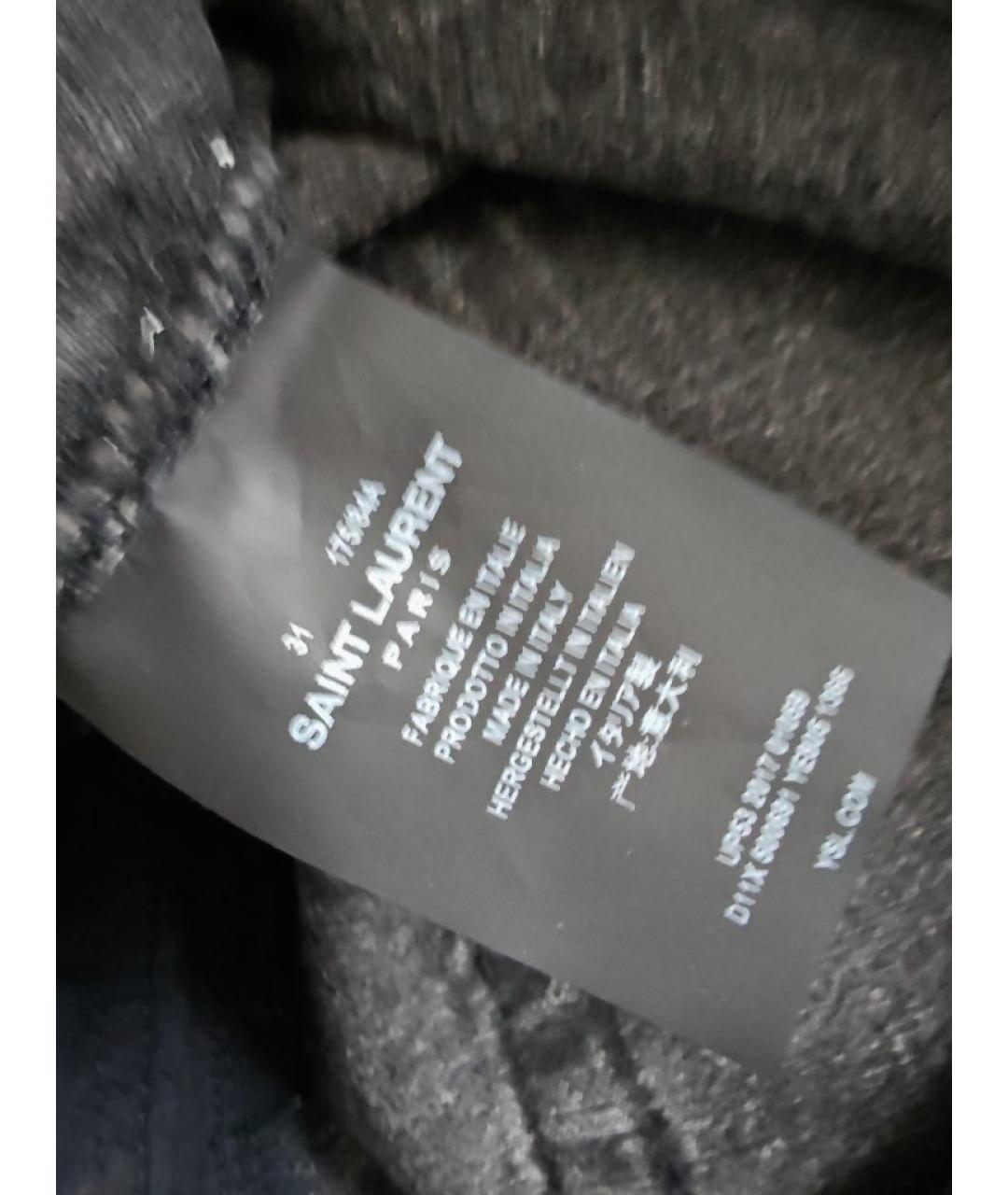 SAINT LAURENT Серые хлопковые прямые джинсы, фото 7