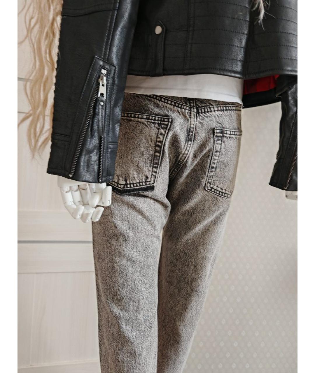 SAINT LAURENT Серые хлопковые прямые джинсы, фото 2