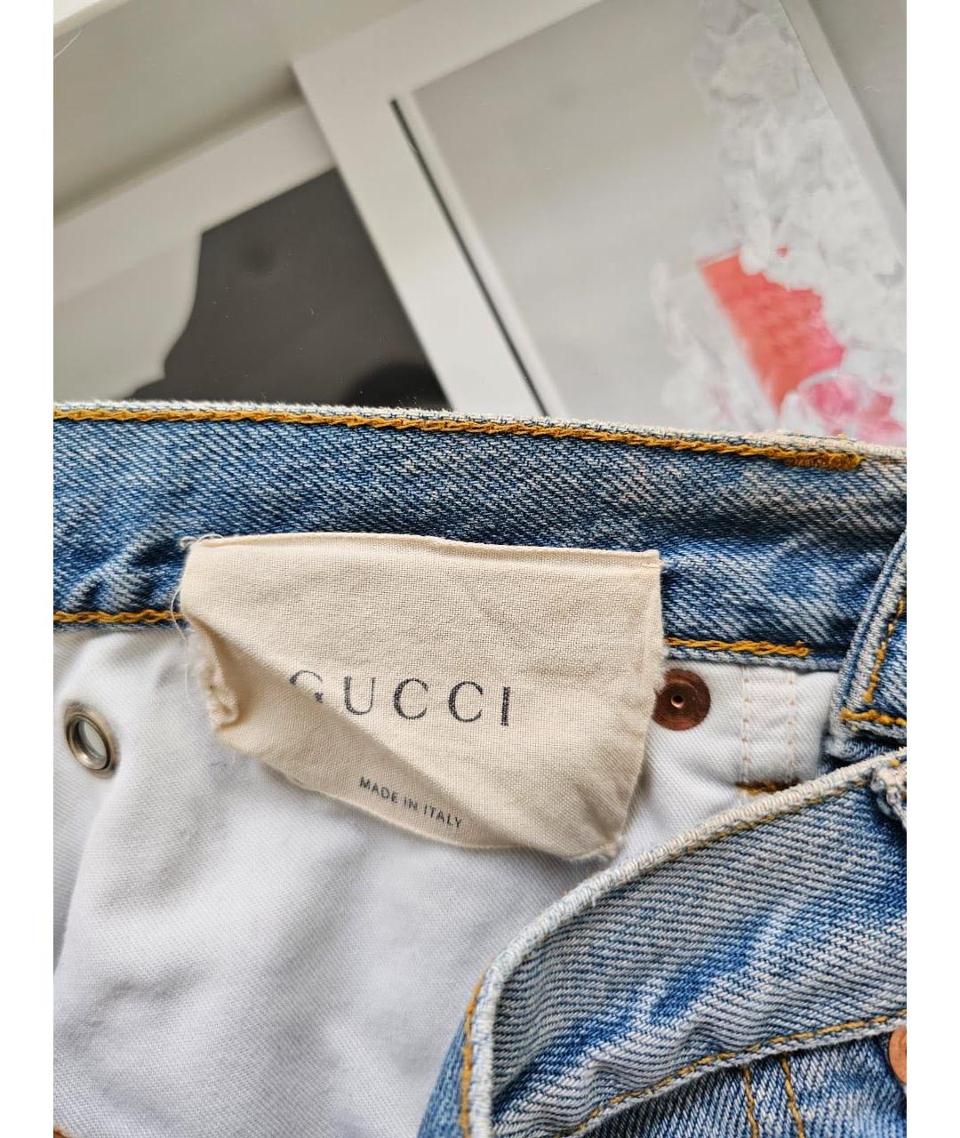 GUCCI Голубые деним шорты, фото 7