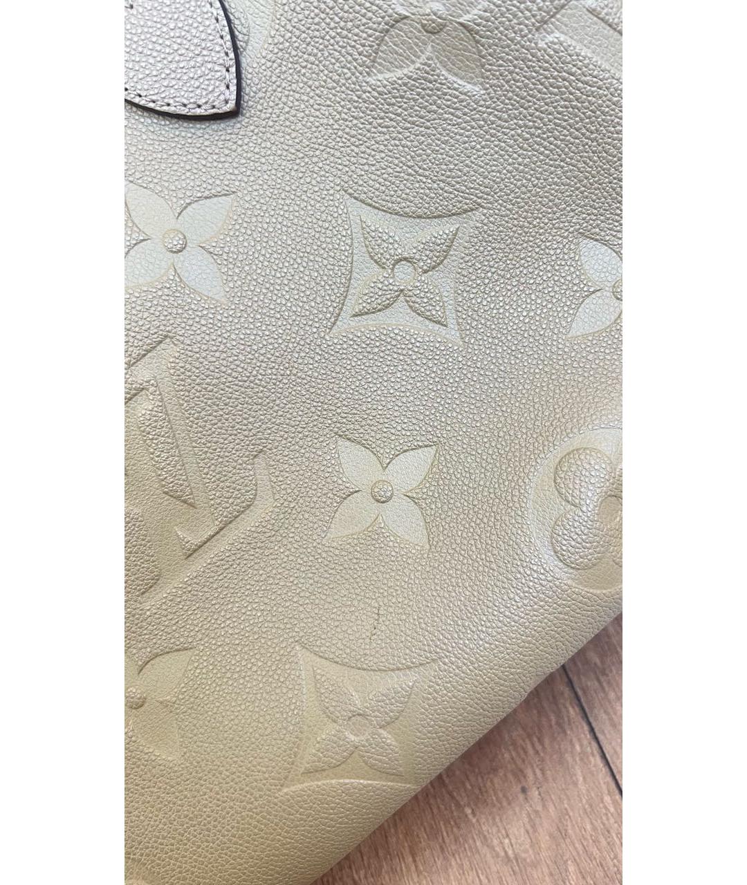 LOUIS VUITTON Бежевая кожаная сумка тоут, фото 6