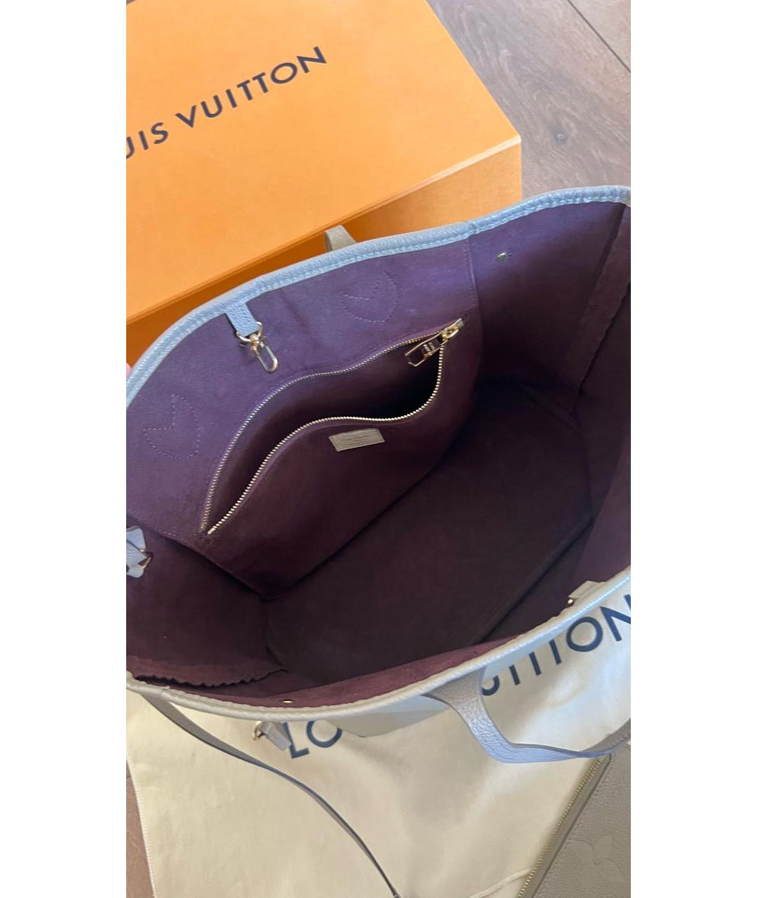 LOUIS VUITTON Бежевая кожаная сумка тоут, фото 3