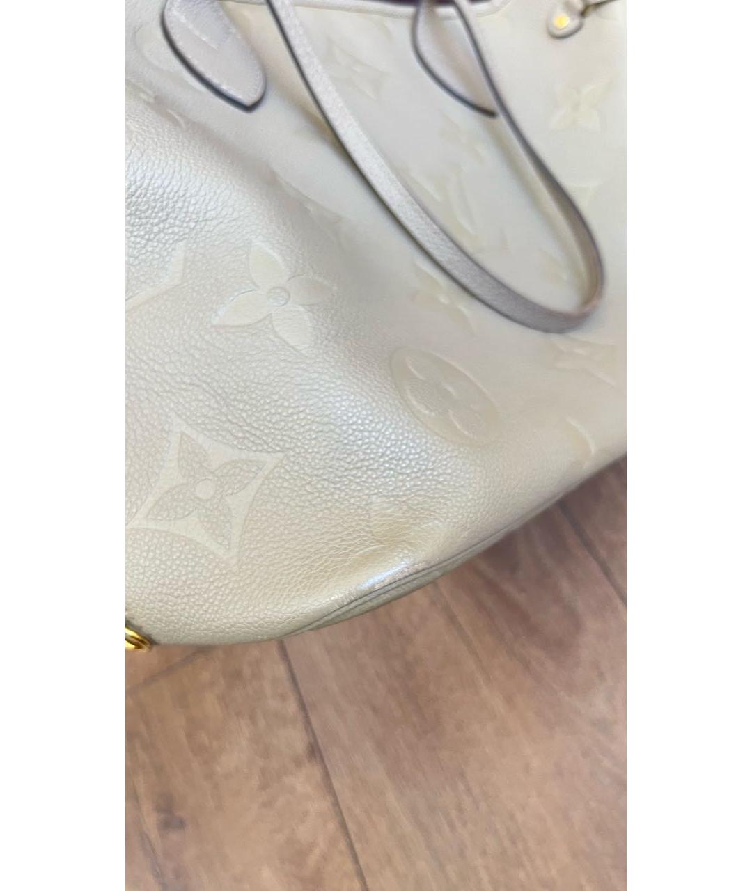 LOUIS VUITTON Бежевая кожаная сумка тоут, фото 5