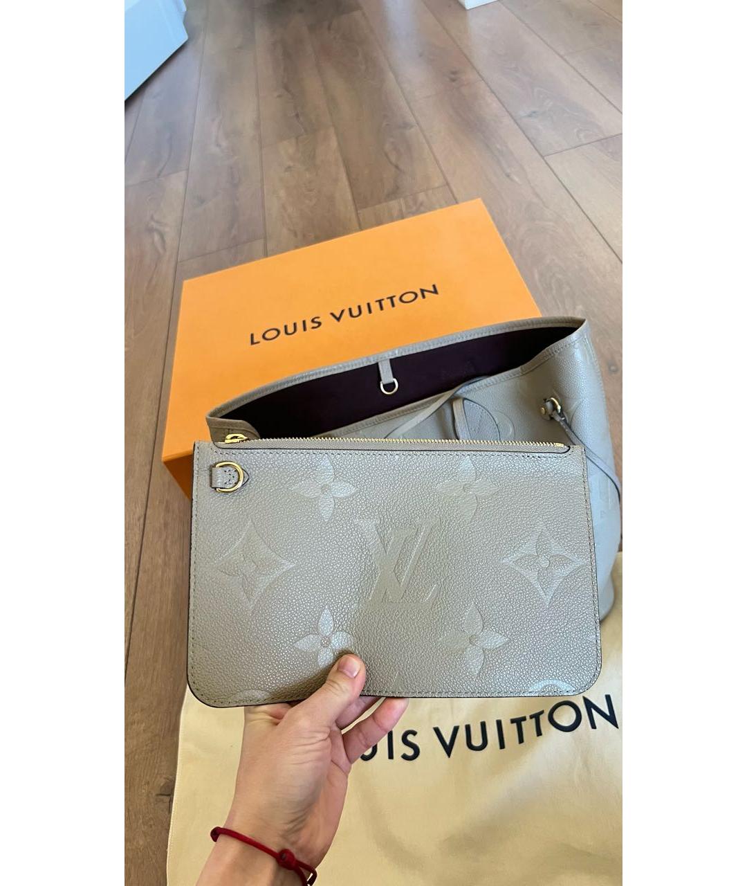 LOUIS VUITTON Бежевая кожаная сумка тоут, фото 2