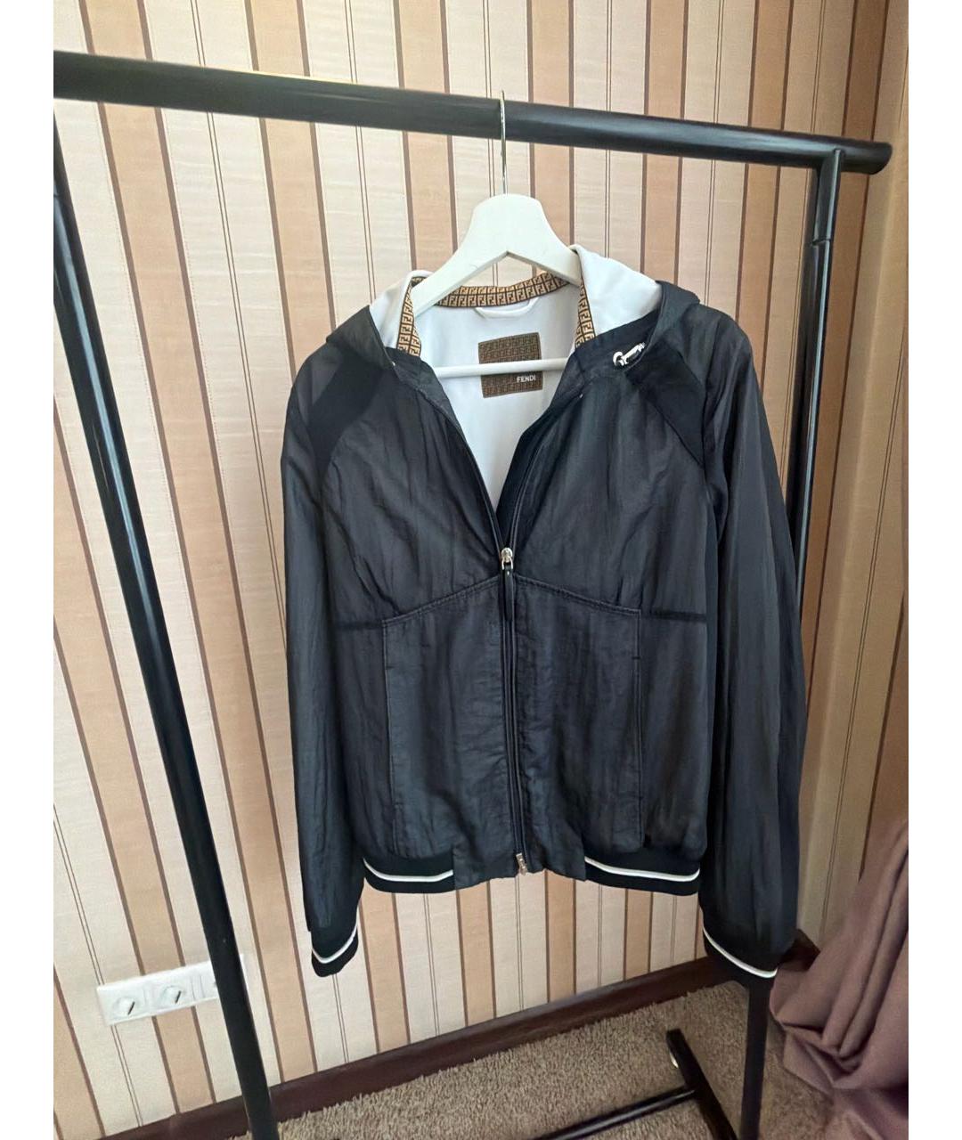 FENDI Черная полиамидовая куртка, фото 8
