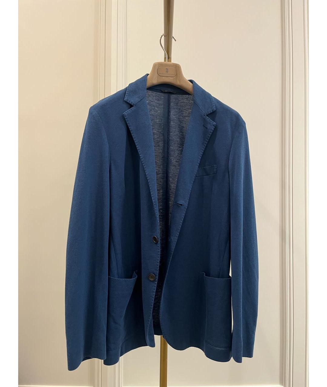 LORO PIANA Синий хлопковый пиджак, фото 9