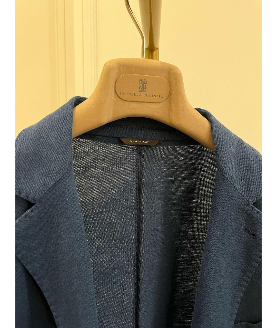 LORO PIANA Синий хлопковый пиджак, фото 3