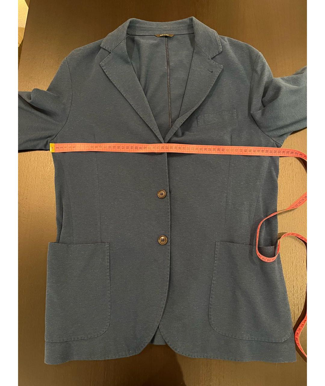 LORO PIANA Синий хлопковый пиджак, фото 5