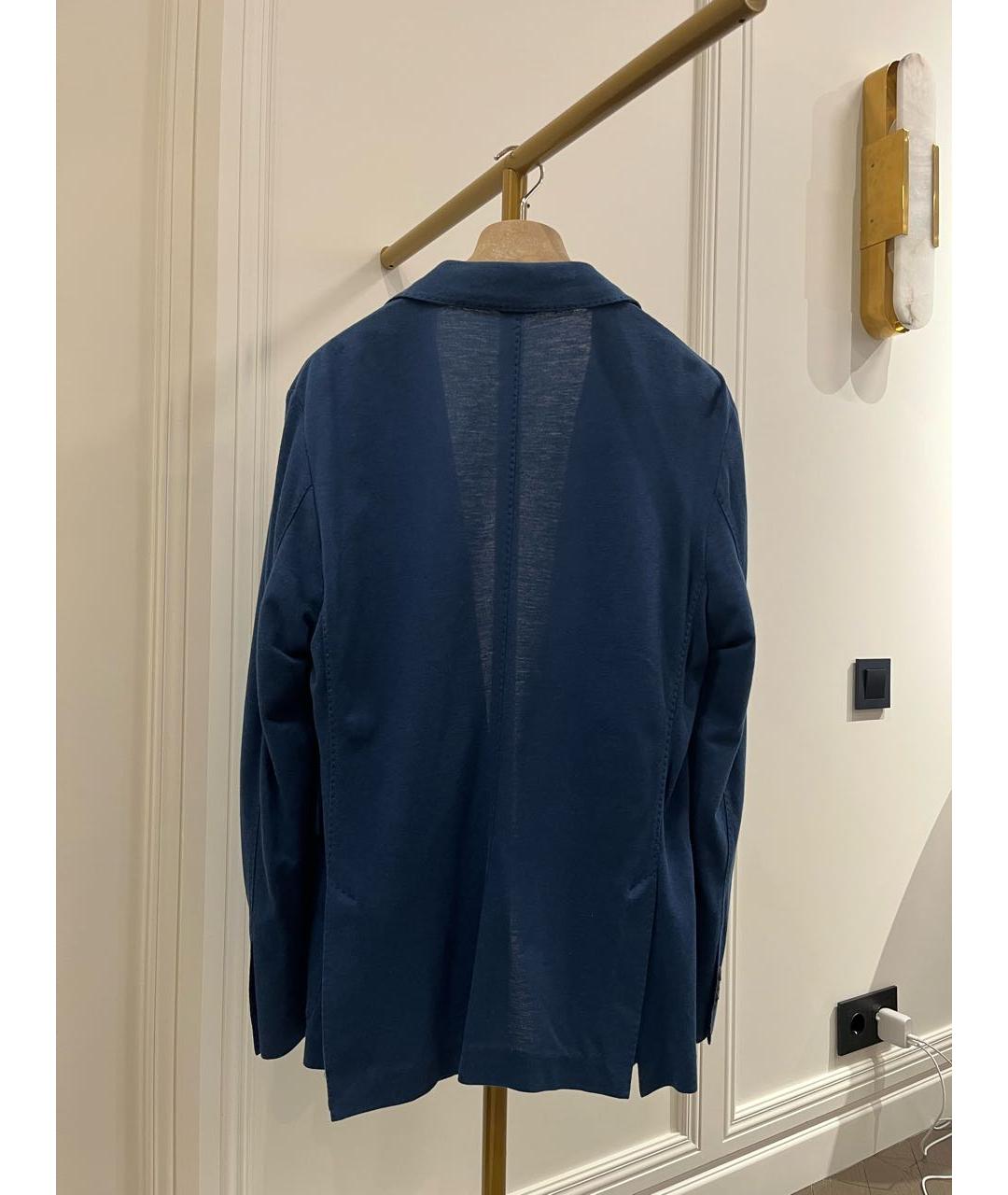 LORO PIANA Синий хлопковый пиджак, фото 2