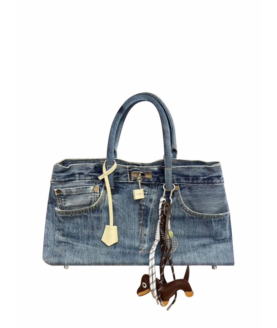 MEDEA Голубая деним сумка с короткими ручками, фото 1