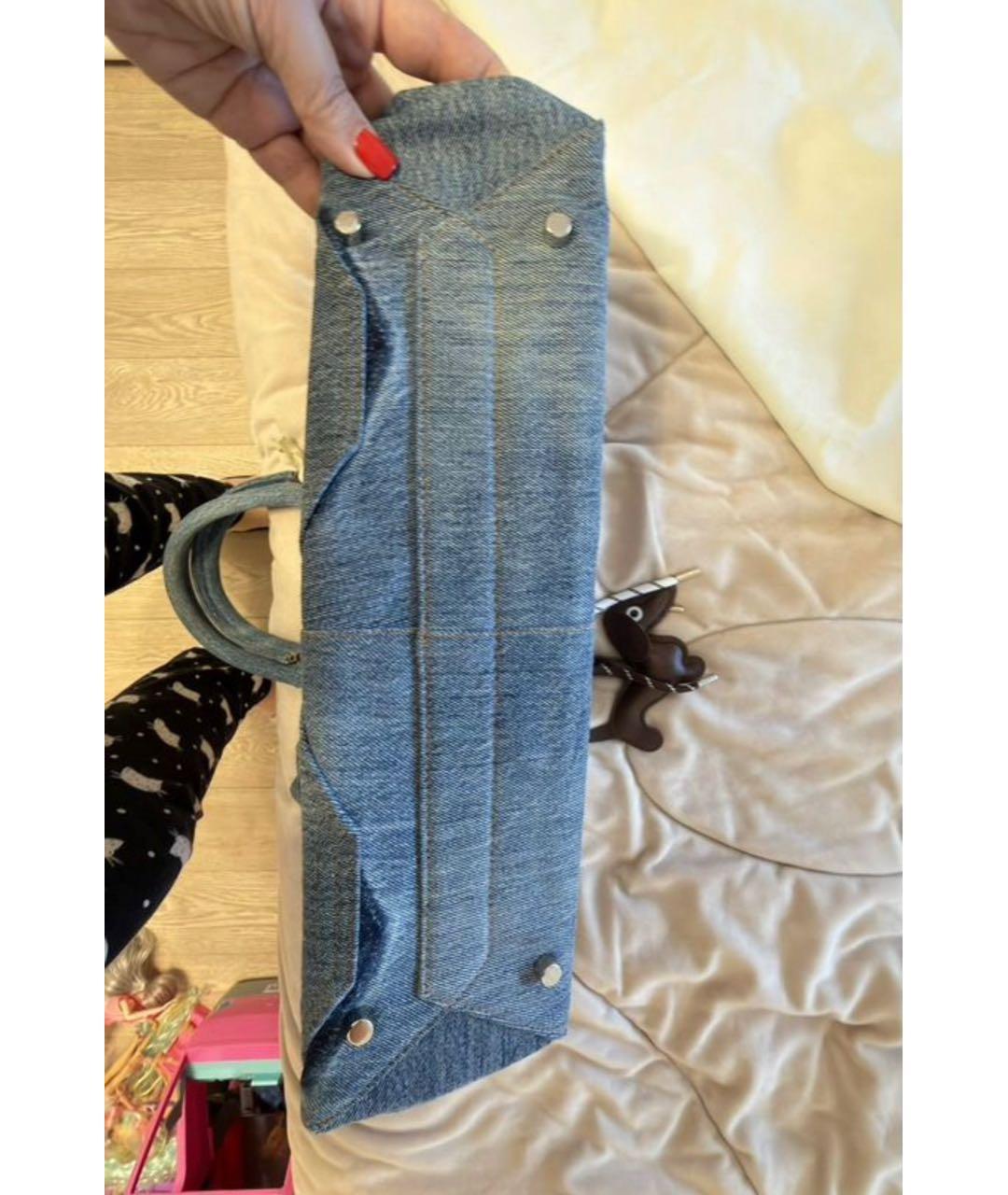 MEDEA Голубая деним сумка с короткими ручками, фото 6