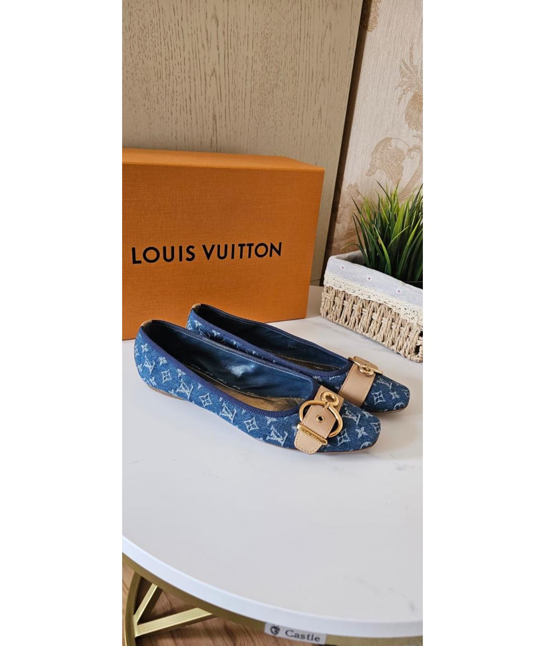 LOUIS VUITTON Синие балетки, фото 2