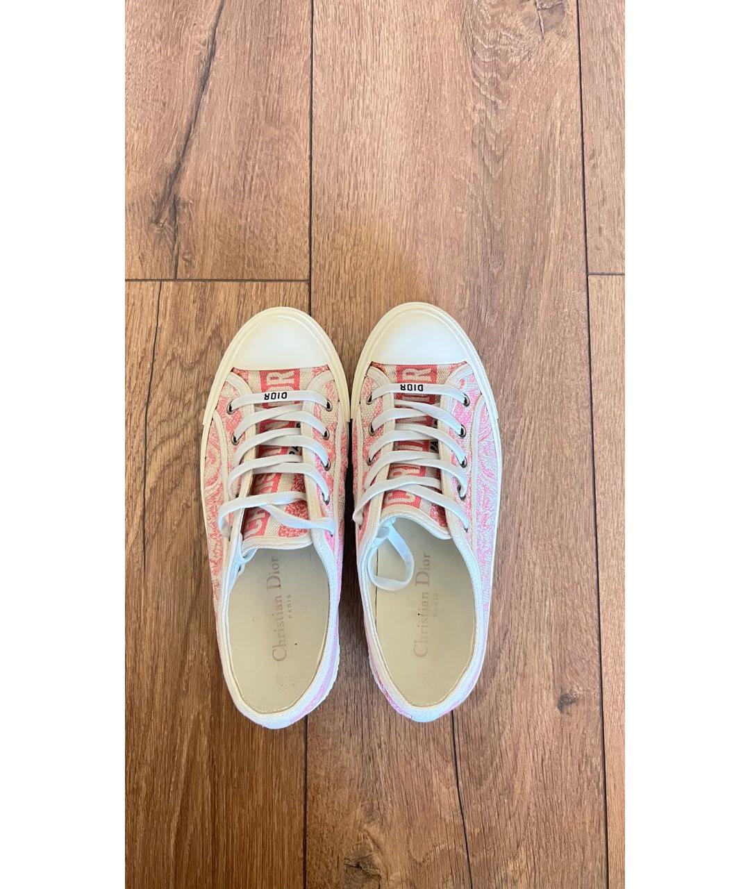 CHRISTIAN DIOR Розовые текстильные кеды, фото 2