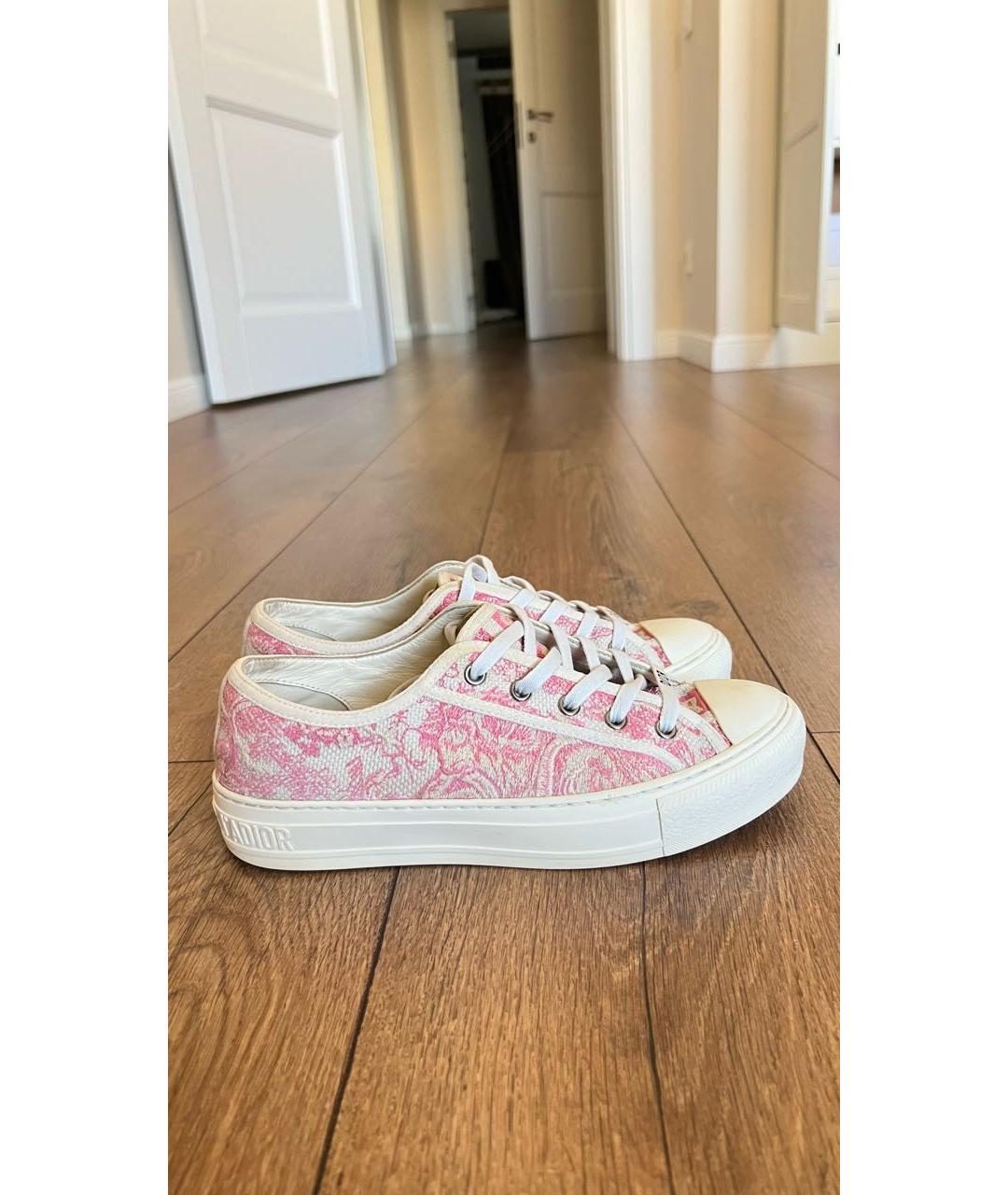 CHRISTIAN DIOR Розовые текстильные кеды, фото 5