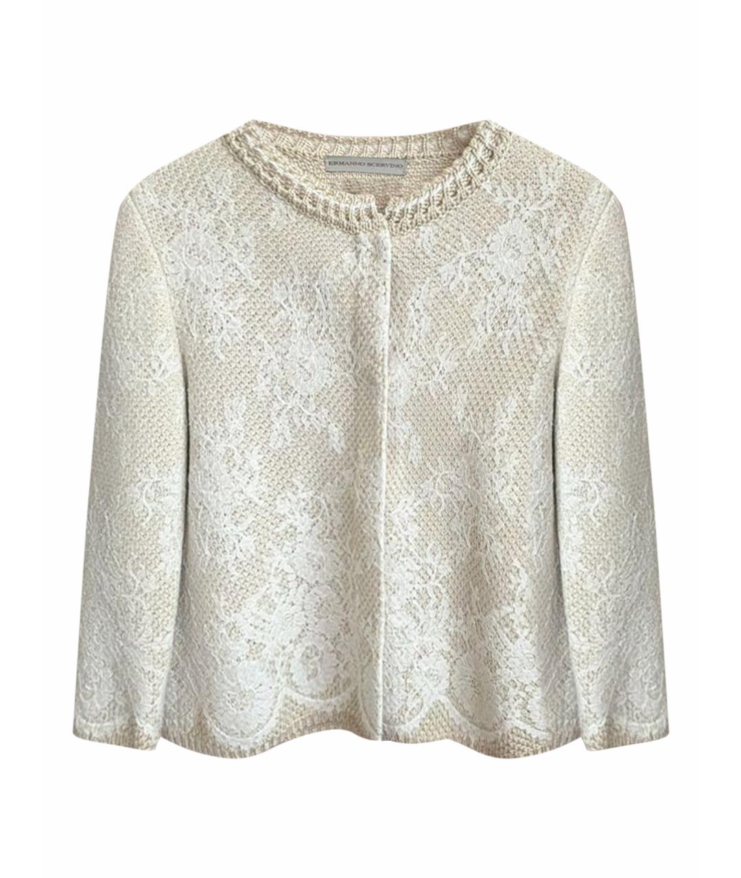 ERMANNO SCERVINO Бежевый вискозный жакет/пиджак, фото 1